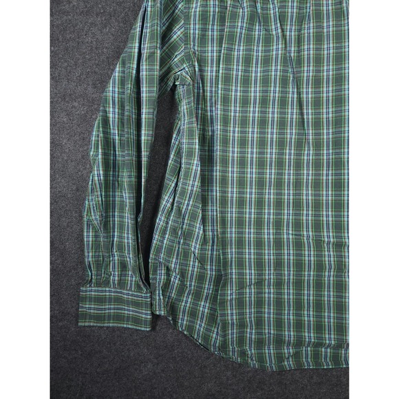 Old Navy Shirt Mens Large L Button Up Plaid Regular Fit Long Sleeve Green - Picture 12 of 12